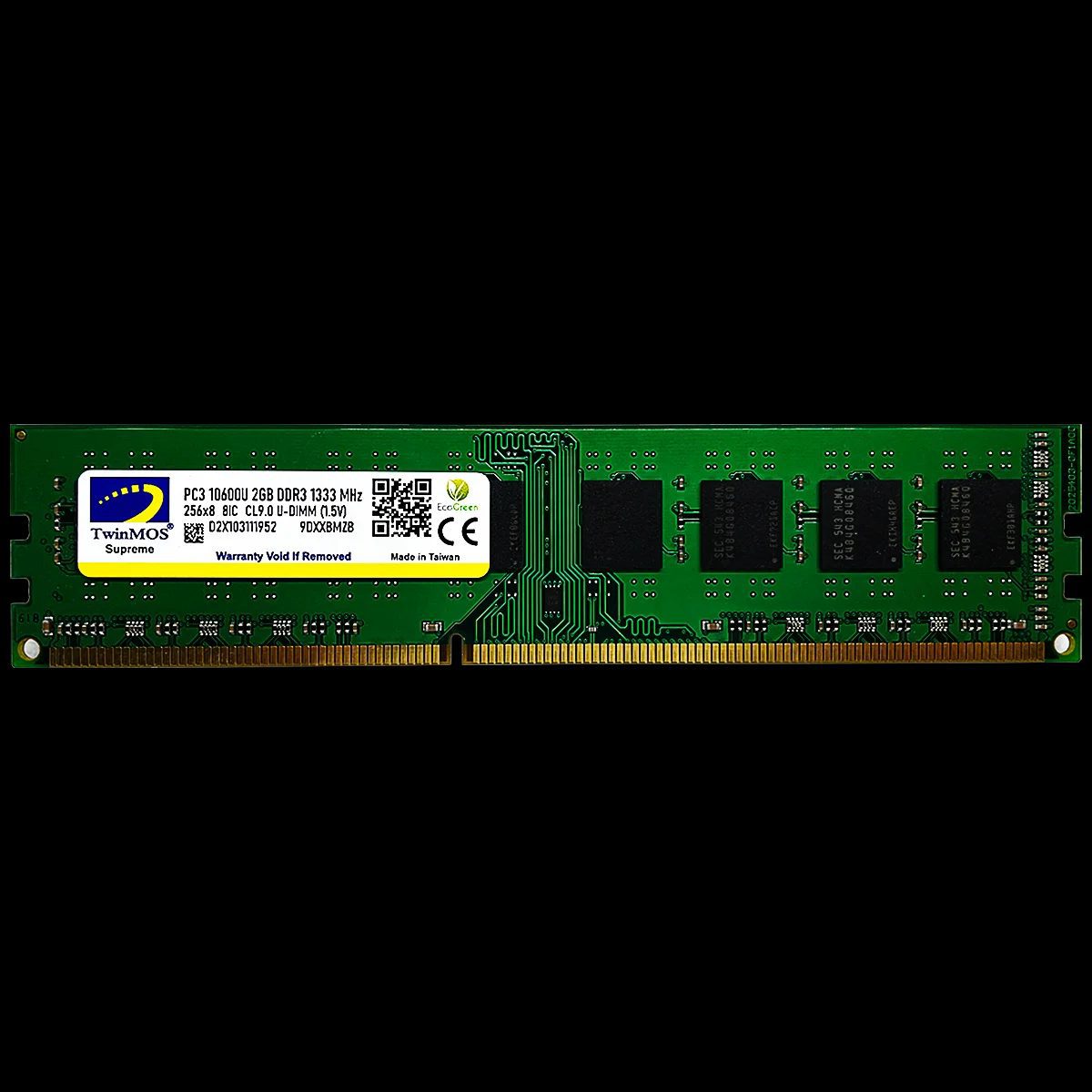 رم کامپیوتر TwinMOS MDD32GB1333D 2GB DDR3 1333MHz PC3-10600 تک کاناله CL9 استوک
