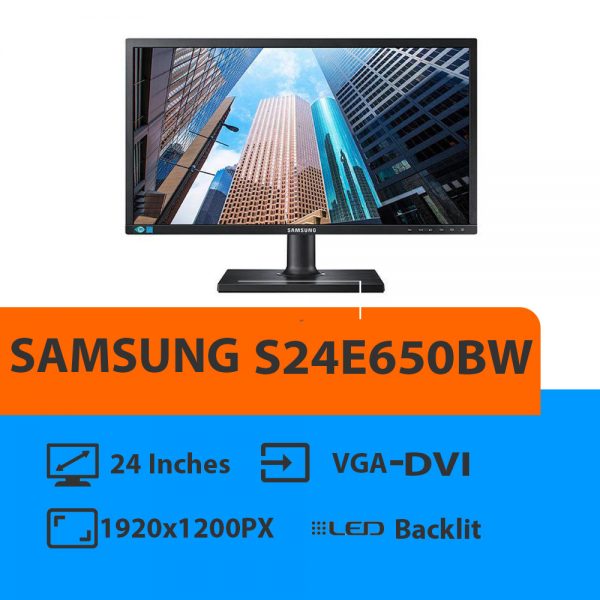 مانیتور استوک 24 اینچ SAMSUNG مدلS24E650BW فروشگاه آنلاین کامپیوتر پایتخت (www.paytakhtpc.ir)