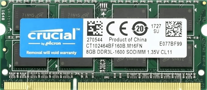 رم استوک لپتاپ Crucial 8GB DDR3L 1600MHz CL11 SO-DIMM
